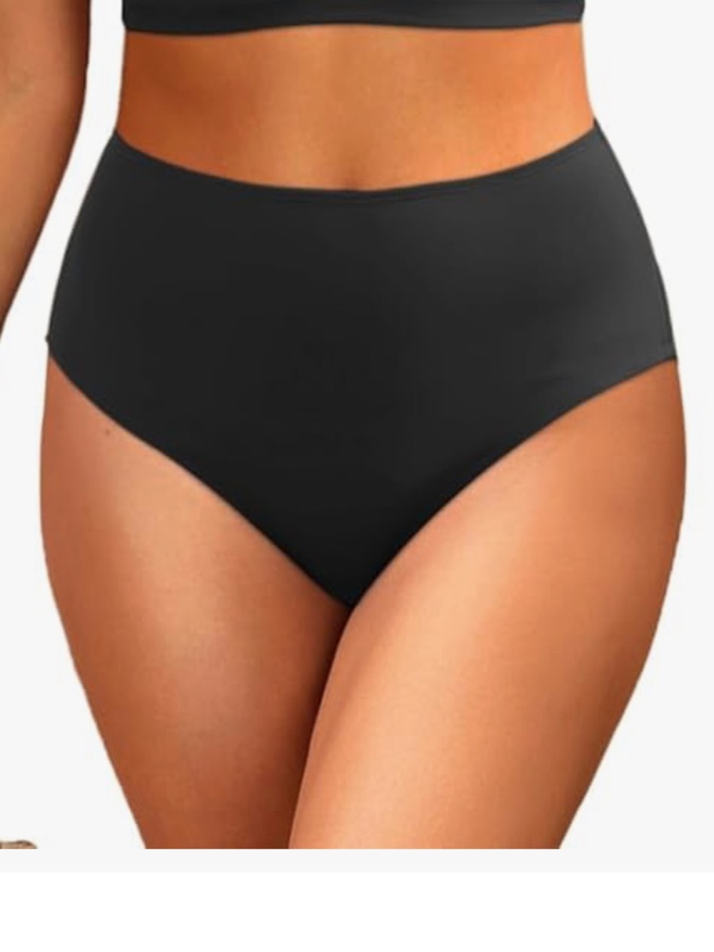 High-Waist Bikini Bottom Black
